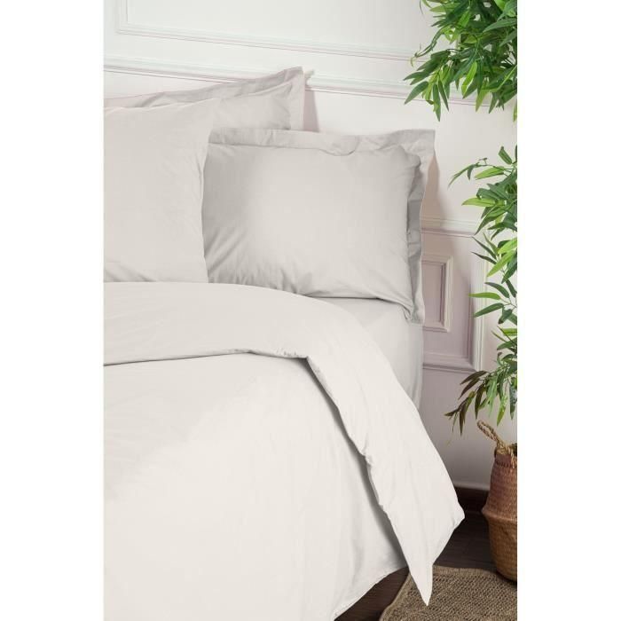 Juego de Cama ASI8684282553793 - Funda Nórdica 220x240 cm + 2 Fundas Almohada 60x60 cm - 100% Algodón Reforzado Blanco 1