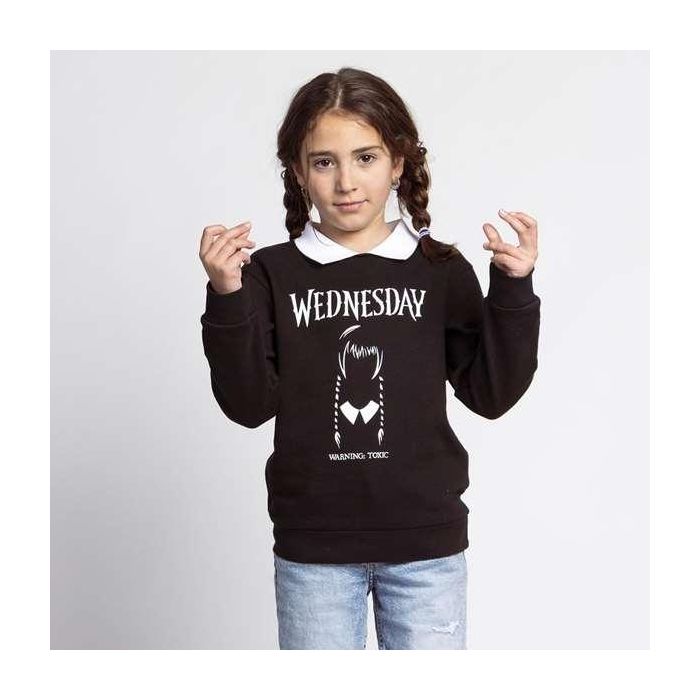 Sudadera sin Capucha Niño Wednesday Gris oscuro 10 Años 3 Sudadera sin Capucha Niño Wednesday Gris oscuro 10 Años 3