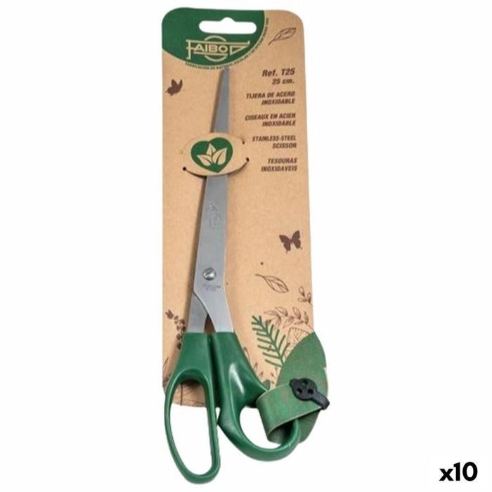 Tijeras Faibo Verde Acero Inoxidable Plástico 25 cm (10 Unidades) 0 Tijeras Faibo Verde Acero Inoxidable Plástico 25 cm (10 Unidades) 0