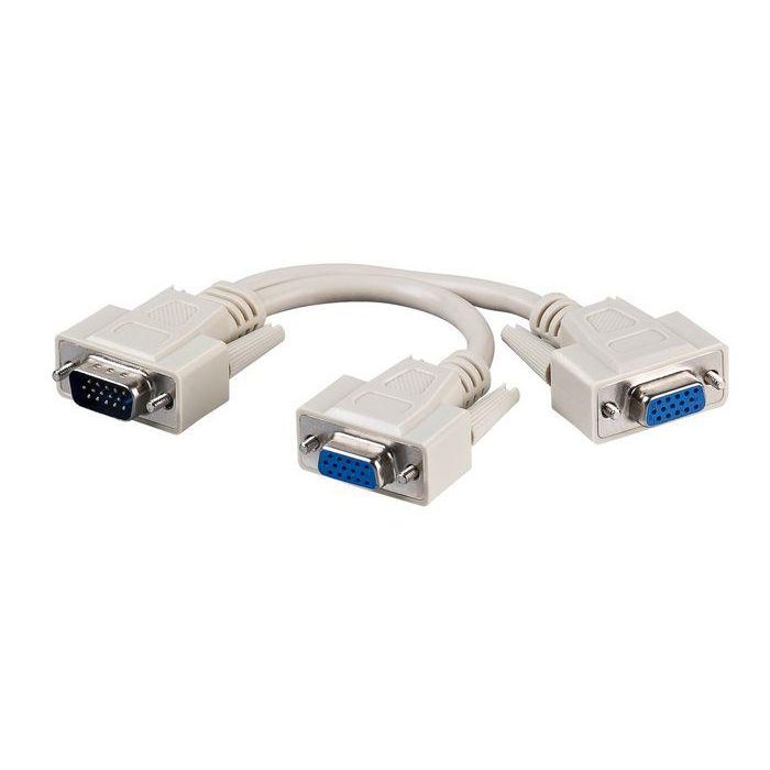MicroConnect Cable VGA Y-Splitter 0.30m - Conecta Dos Dispositivos a un Puerto VGA