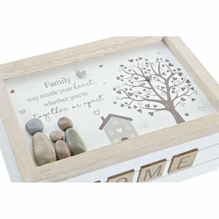 Caja Decorativa DKD Home Decor Natural MDF Blanco (24 x 16 x 10 cm) 2