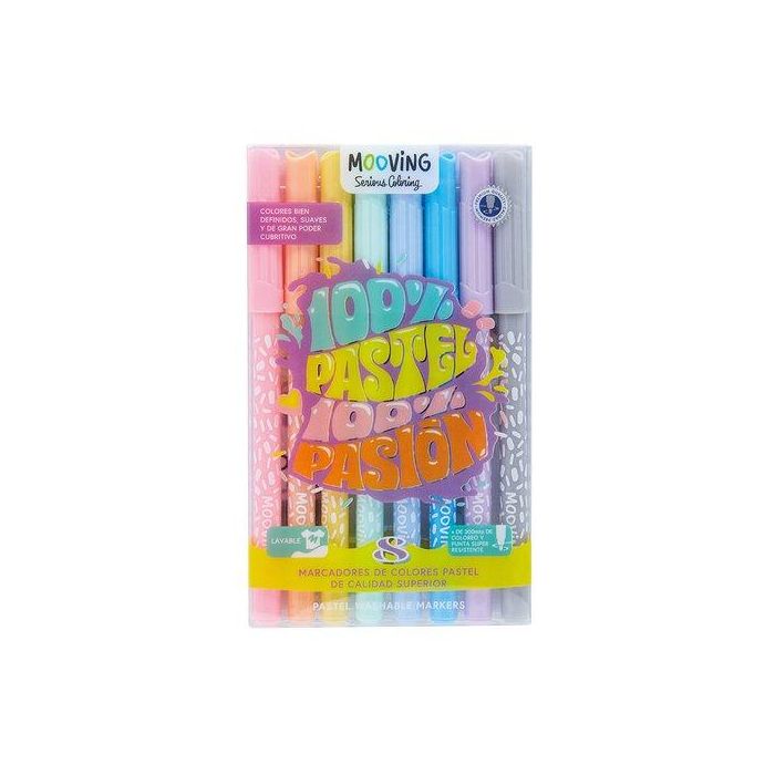 Rotulador Fibra Mooving Colores Pastel Estuche De 8