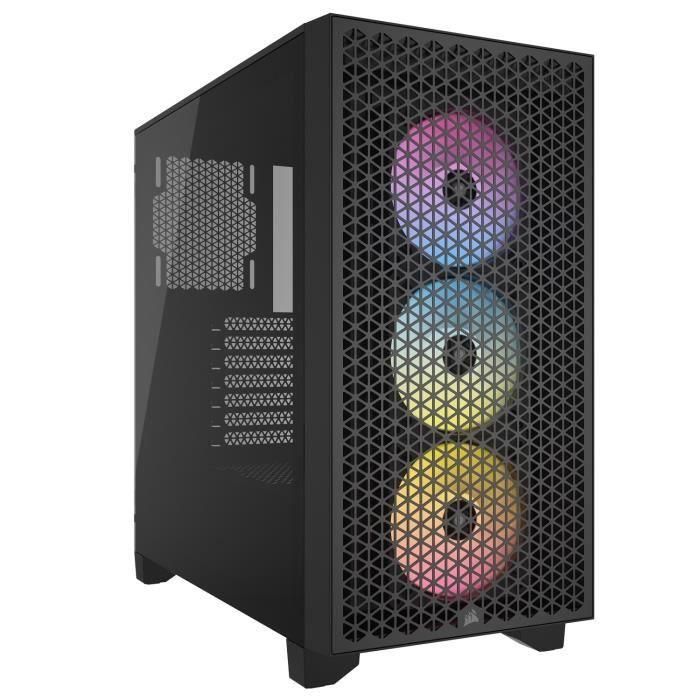 Corsair CC-9011255-WW 3000D RGB AIRFLOW, Caja PC Semitorre ATX con 3 Ventiladores AR120 RGB, Negro Corsair CC-9011255-WW 3000D RGB AIRFLOW, Caja PC Semitorre ATX con 3 Ventiladores AR120 RGB, Negro