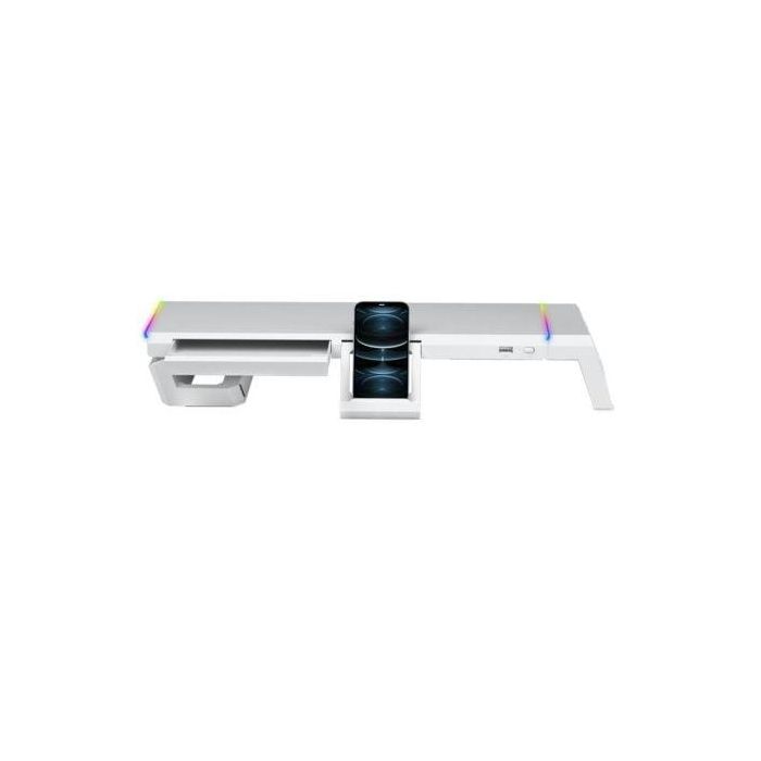Soporte Gaming para Monitor Mars Gaming MGS-ONE/ hasta 30 kg/ Blanco 2
