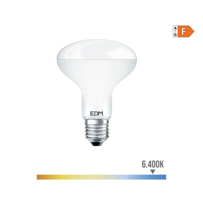 Edm Bombilla reflectora LED R80 E27 10W 932lm 6400K luz fría Ø8x11cm