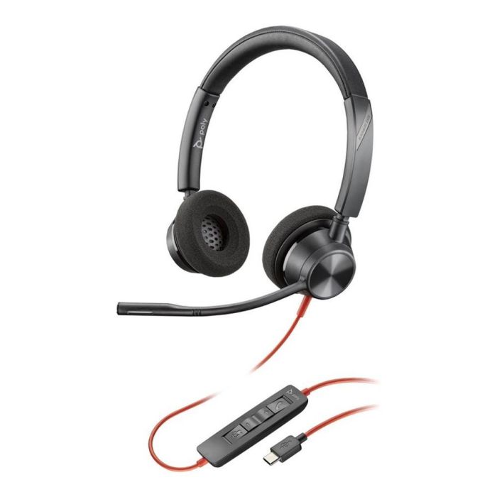 HP Blackwire 3320 Auriculares Estéreo USB-C con Adaptador USB-A - Comodidad y Calidad de Audio Poly