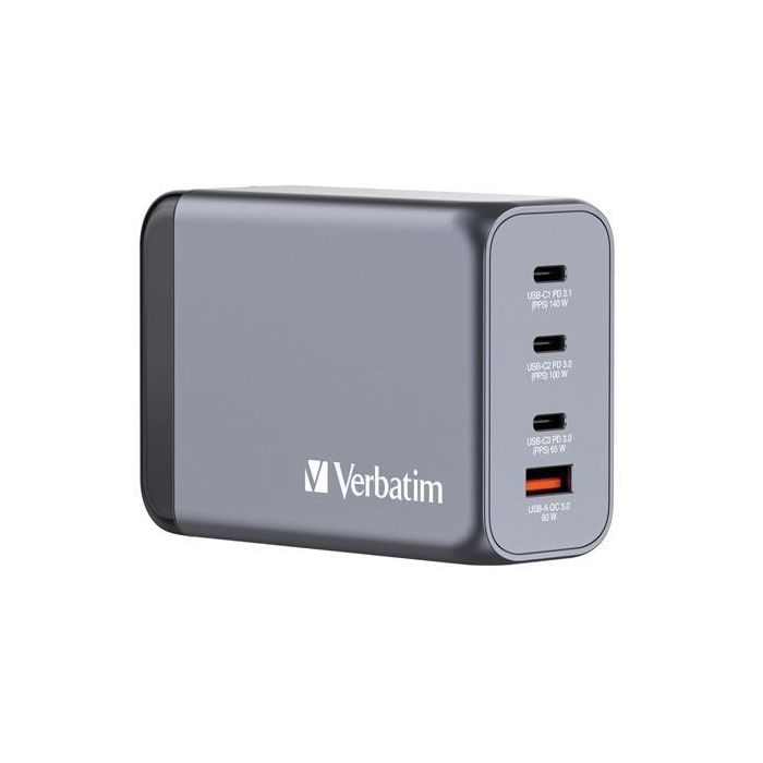 Verbatim Gnc-240 Cargador Pared Gan 240 W Usb-A 3.0 Y 3Xusb-C 3.0