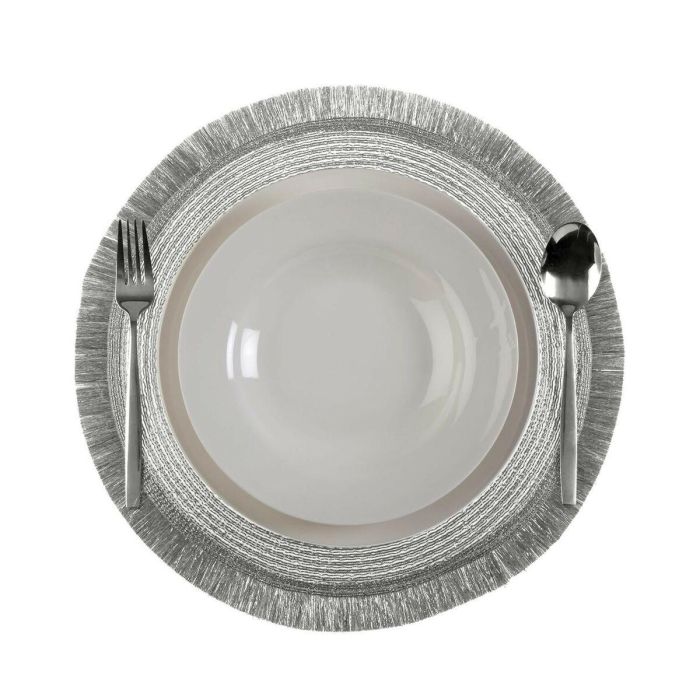 Salvamantel Plateado Versa 38x38 cm - Poliéster (6 Unidades) 1 Salvamantel Plateado Versa 38x38 cm - Poliéster (6 Unidades) 1