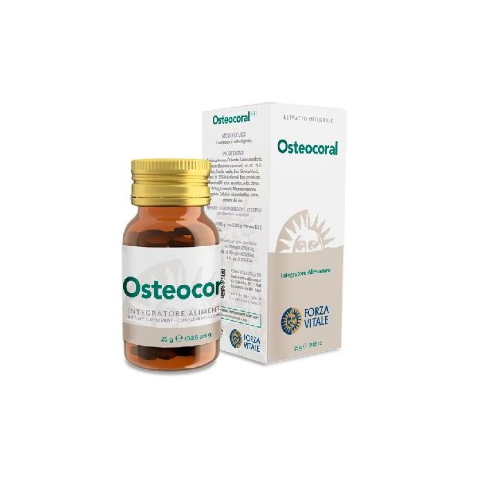 FORZA VITALE Corallo Composto (Osteocoral) 25Gr. Comprimidos - Calcio, Magnesio y Vitamina D para Huesos