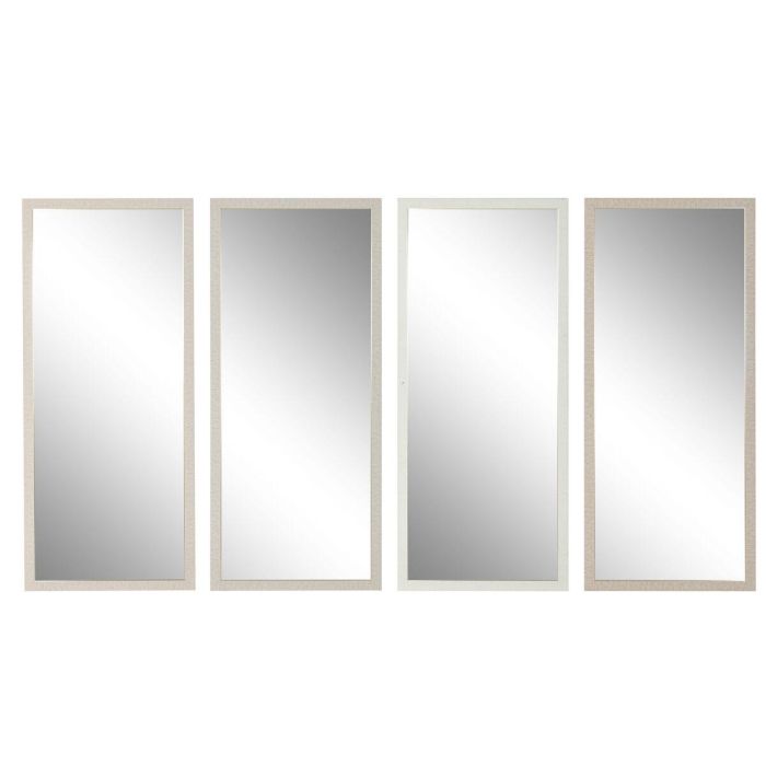 DKD Home Decor Perfect 2025 Espejo Moderno Scandi Blanco Beige 2 x 156 x 68 cm (4 Unidades)