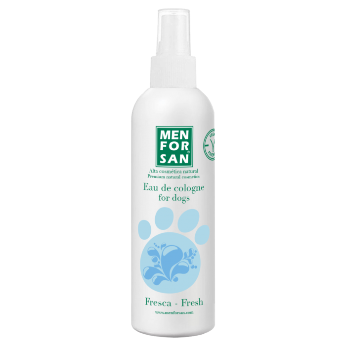 Men For San Agua de Colonia Fresh para Perros, Fragancia Frutal, Desodorante Intenso, Sin Alcohol y pH Neutro, 125 ml