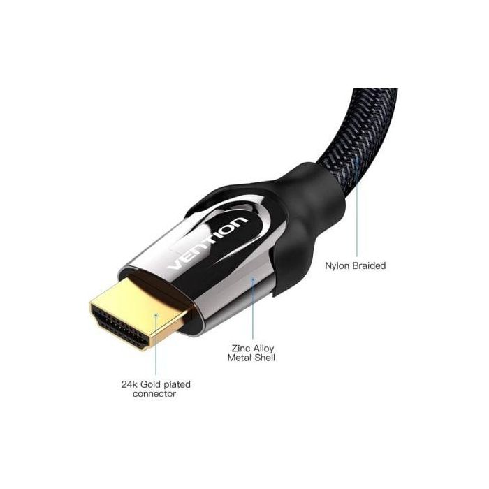 Cable HDMI 2.0 4K Vention VAA-B05-B500/ HDMI Macho - HDMI Macho/ 5m/ Negro 3