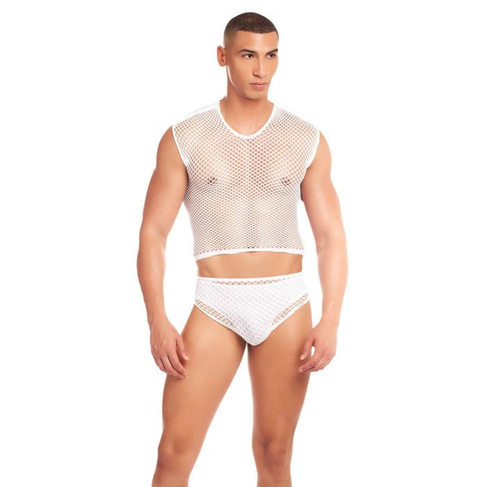 Conjunto de Lencería Rainbow Party Blanco S/M