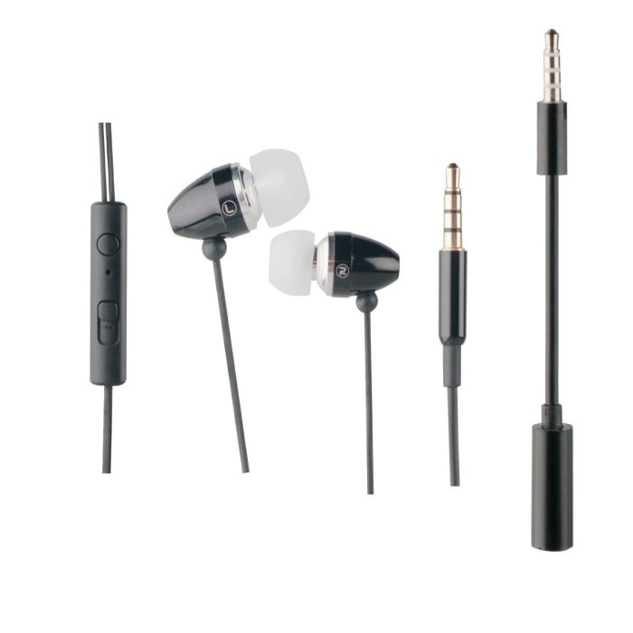 Muvit MUph0016 Auriculares estéreo con micrófono y adaptador Jack 3,5 mm, Negro 0 Muvit MUph0016 Auriculares estéreo con micrófono y adaptador Jack 3,5 mm, Negro 0
