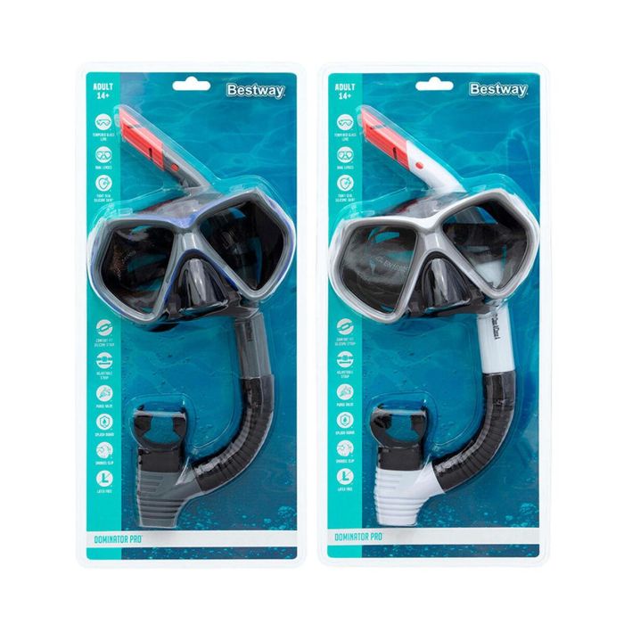 Gafas de Buceo con Tubo Bestway Blanco Gris Adulto (1 unidad) 3 Gafas de Buceo con Tubo Bestway Blanco Gris Adulto (1 unidad) 3