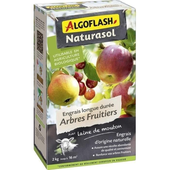 Algoflash Naturasol ABIOFRUI2 Fertilizante de largo plazo para árboles frutales, 2 kg