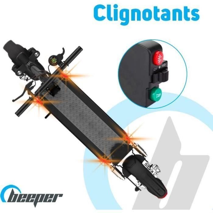 Beeper MAX FX10-G2-8 Patinete Eléctrico 500W 48V 8Ah Ruedas 10 Pulgadas con Alarma, Luces LED Delanteras y Traseras 3