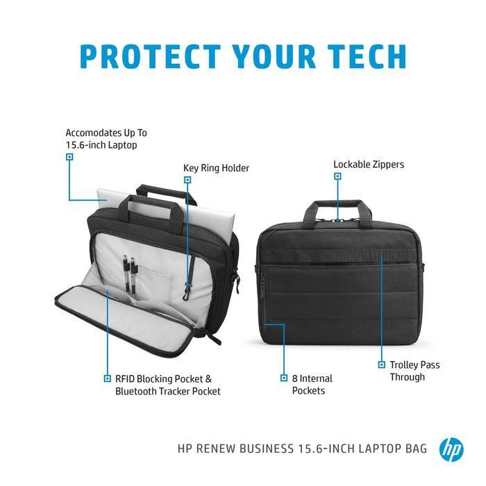 HP Renew Business Bolso para Portátil 15.6 pulgadas, Protección para Laptop, Fabricado con Materiales Reciclados, Duradero y Cómodo 1 HP Renew Business Bolso para Portátil 15.6 pulgadas, Protección para Laptop, Fabricado con Materiales Reciclados, Duradero y Cómodo 1
