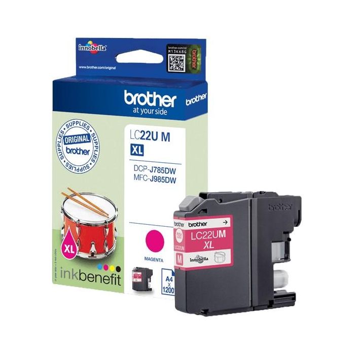 Brother LC-22UM Cartucho de tinta Original Magenta, 1200 páginas para DCP-J785DW, MFC-J985DW