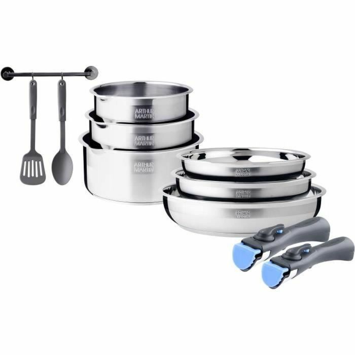 Arthur Martin AM2238 Batería de Cocina de Inducción de Acero Inoxidable - 10 Piezas - Mango Extraíble - Apta para Todas las Placas de Cocina, Incluida Inducción 0 Arthur Martin AM2238 Batería de Cocina de Inducción de Acero Inoxidable - 10 Piezas - Mango Extraíble - Apta para Todas las Placas de Cocina, Incluida Inducción 0