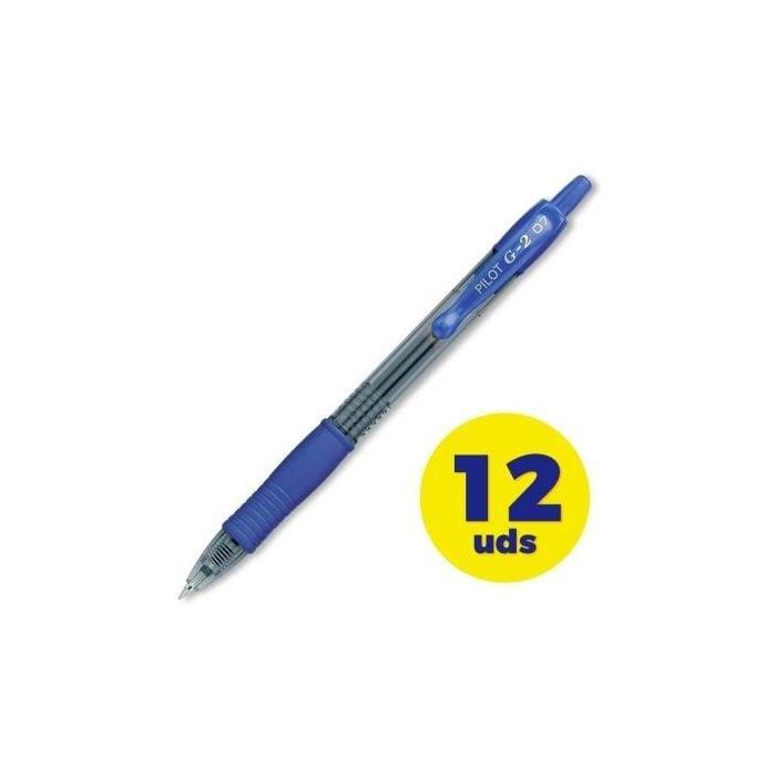 Pilot Bolígrafo tinta gel retráctil azul, grip de caucho, punta 0.7 mm, trazo 0.4 mm