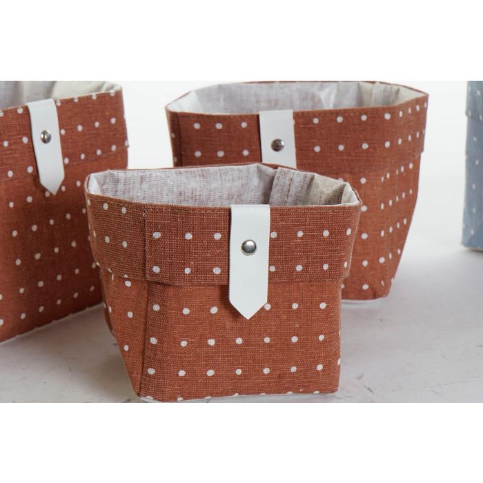 DKD Home Decor Cesta Basicos Set de 3 Azul Marron 14 x 14 x 14 cm 1 DKD Home Decor Cesta Basicos Set de 3 Azul Marron 14 x 14 x 14 cm 1
