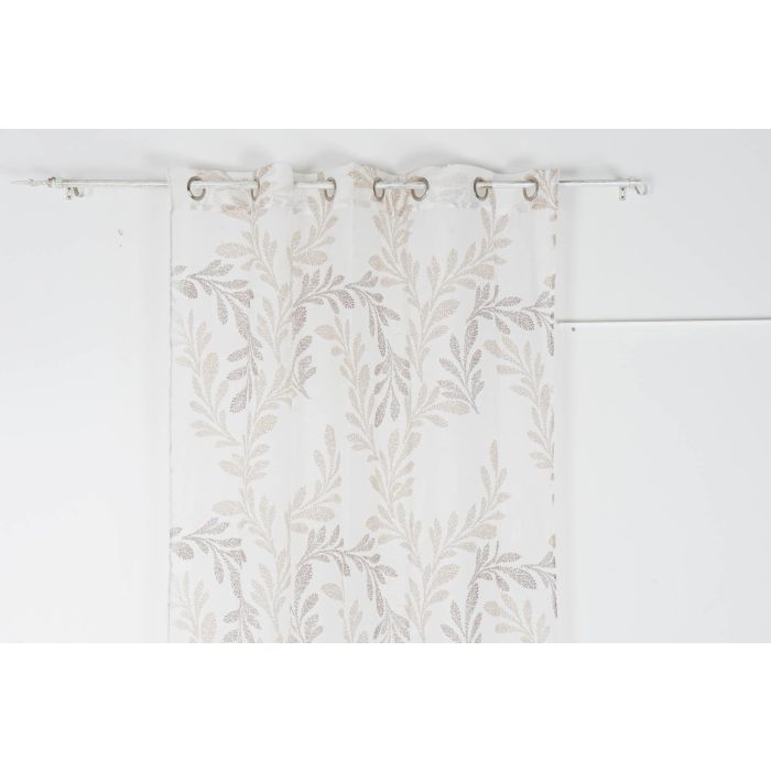DKD Home Decor Cortina Alpino Visillo de Poliéster con Diseño de Hojas Marrón Claro y Blanco 270x140 cm (2 Unidades) 110 gsm 1 DKD Home Decor Cortina Alpino Visillo de Poliéster con Diseño de Hojas Marrón Claro y Blanco 270x140 cm (2 Unidades) 110 gsm 1