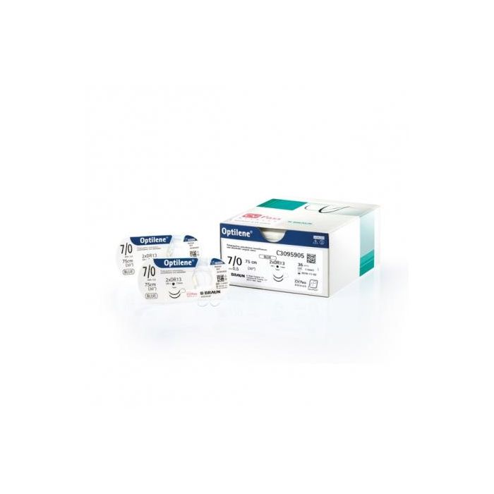 B. Braun Optilene Racepack Sutura 3-0 Ds19, 75 cm, Azul, 12 Unidades, Polipropileno + Polietileno