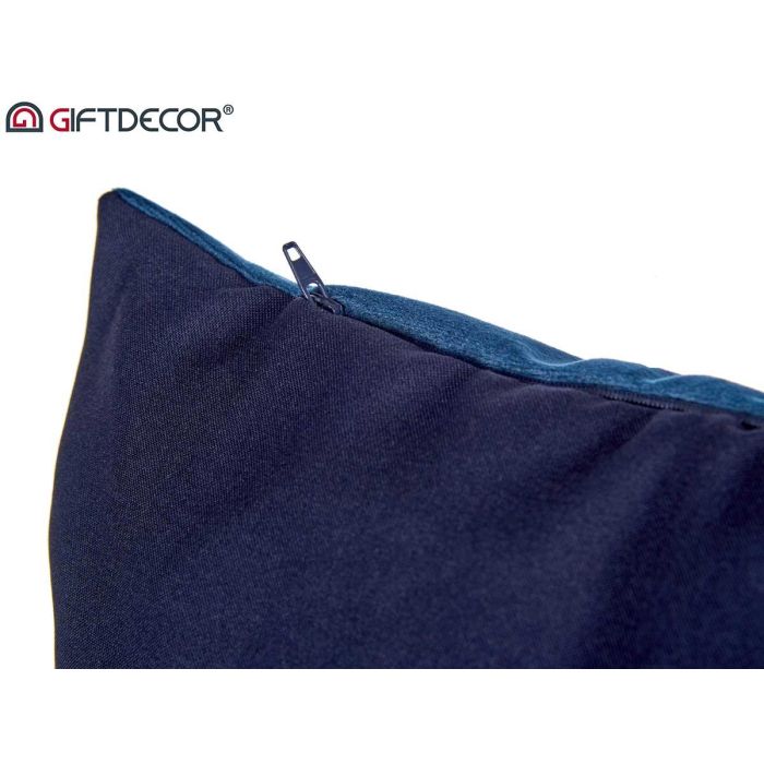 Cojín de terciopelo azul 45x45 cm - Giftdecor (8 Unidades) 4 Cojín de terciopelo azul 45x45 cm - Giftdecor (8 Unidades) 4