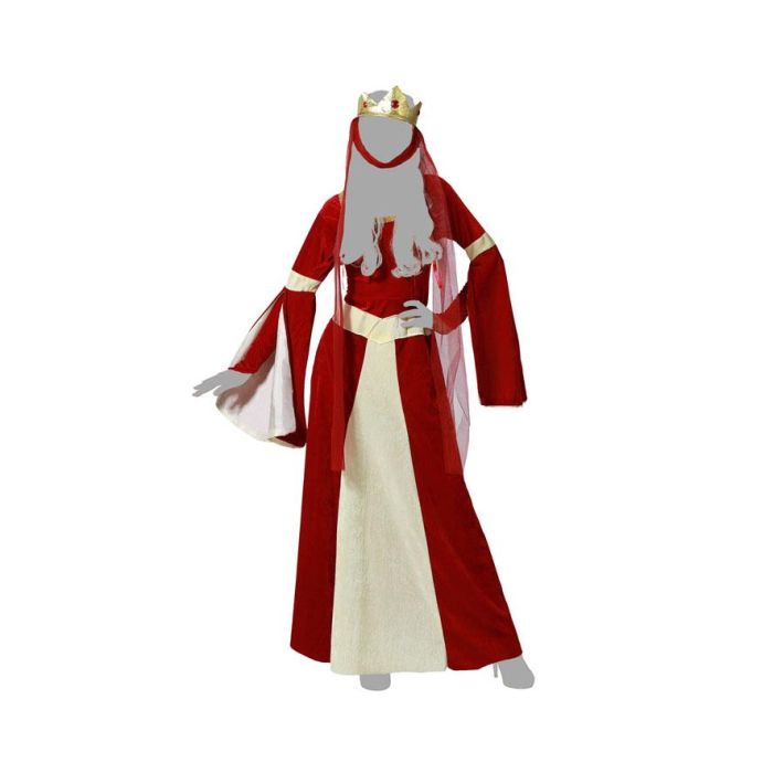 Disfraz Dama Medieval Mujer Adulto Noble Rojo XXL 4