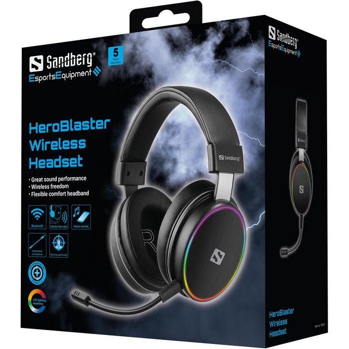 Sandberg HeroBlaster Auriculares Inalámbricos Gaming con Sonido de Alta Calidad y Micrófono Integrado 5