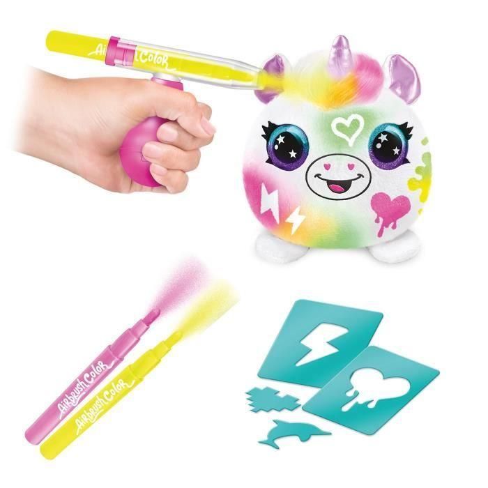 Canal Toys - Peluche con aerógrafo - Mini peluche sorpresa para personalizar con rotuladores y plantillas - Paquete de 1 neón - AIR 020 1 Canal Toys - Peluche con aerógrafo - Mini peluche sorpresa para personalizar con rotuladores y plantillas - Paquete de 1 neón - AIR 020 1
