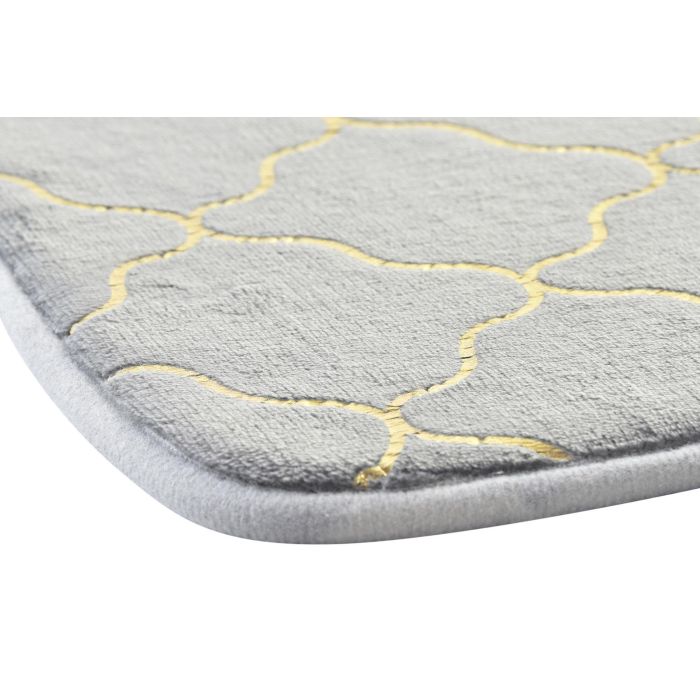 DKD Home Decor Alfombra Geometrical Glam de Poliester Blanco Dorado 60 x 40 cm (Pack 6 Unidades) 1