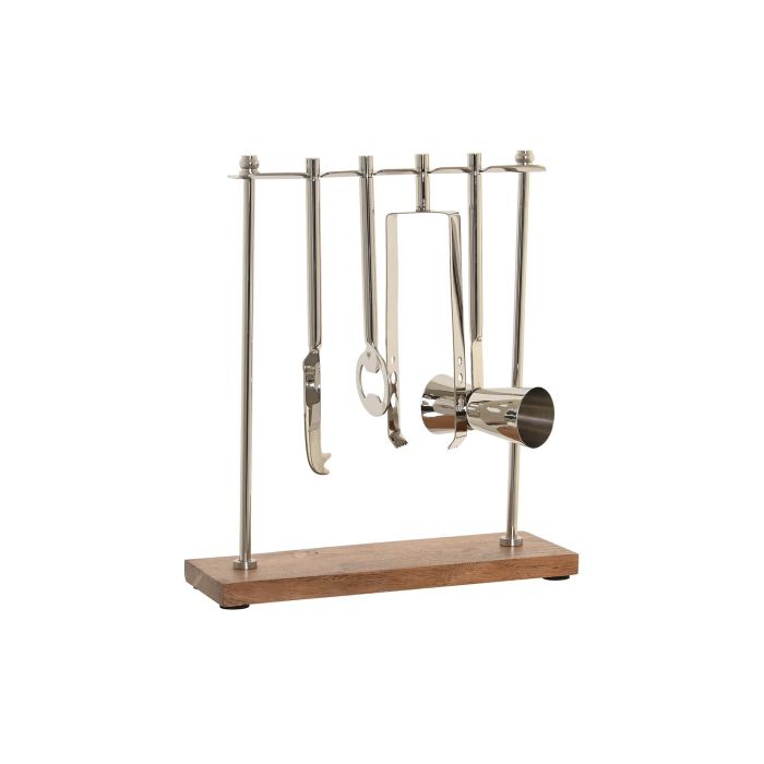 DKD Home Decor Set de 4 Accesorios de Cóctel Glam Inox Acacia Plateado Natural 9x30x25.5 cm 0 DKD Home Decor Set de 4 Accesorios de Cóctel Glam Inox Acacia Plateado Natural 9x30x25.5 cm 0