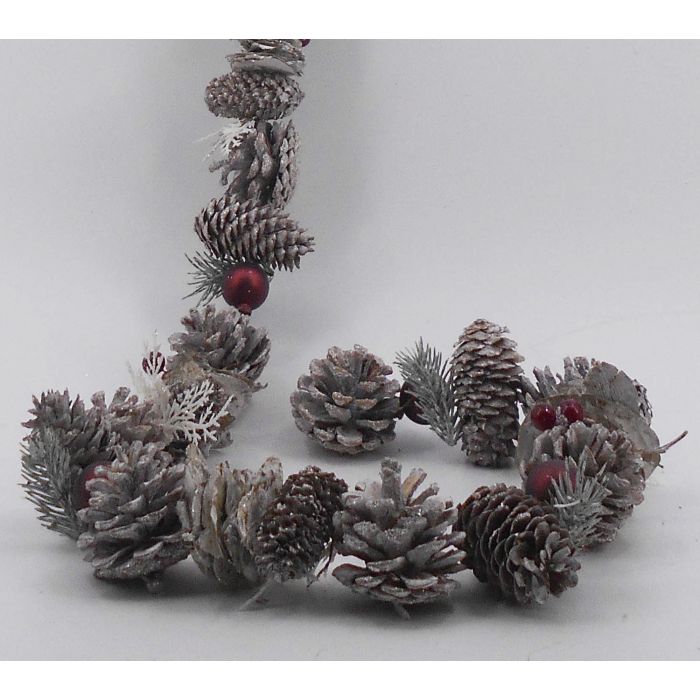 DKD Home Decor Guirnalda Decorativa de Navidad Estilo Alpino Blanco Rojo con Piñas 150 cm de Largo (Set de 2 Unidades) 1 DKD Home Decor Guirnalda Decorativa de Navidad Estilo Alpino Blanco Rojo con Piñas 150 cm de Largo (Set de 2 Unidades) 1