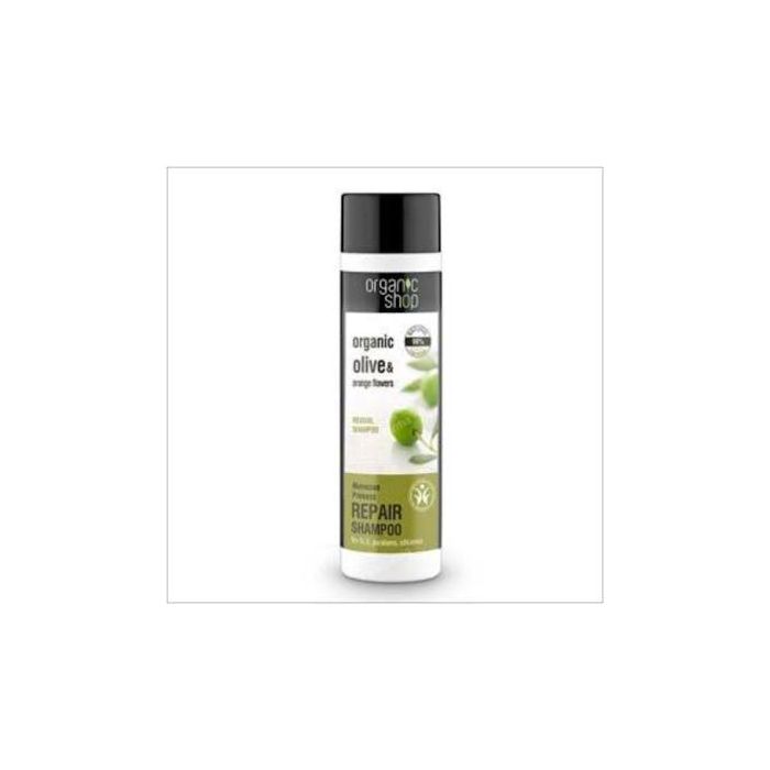 ORGANIC SHOP Champú Reparador Aguacate-Oliva 280ml - Cabello Dañado, Orgánico, Vegano, Sin SLS/Parabenos