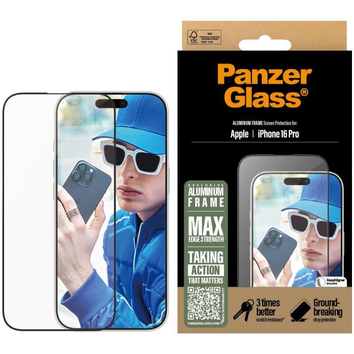 PanzerGlass Funda Marco Aluminio iPhone 16 Pro UWF para Apple iPhone '24 6.3" Pro 1