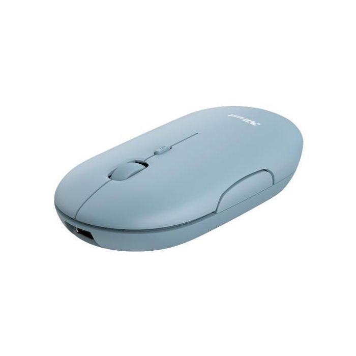 Trust Ratón Inalámbrico Ultrafino Puck 800-1200-1600 DPI Ambidiestro Recargable Azul