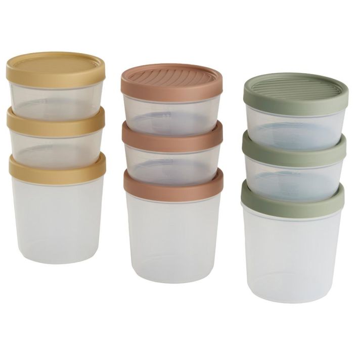 Day Juego de 3 Herméticos Redondos de Plástico para Alimentos, Colores Arena Natural, Verde Musgo y Amarillo Arena, 2x0.5L + 1x1L, Aptos Microondas y Lavavajillas 2