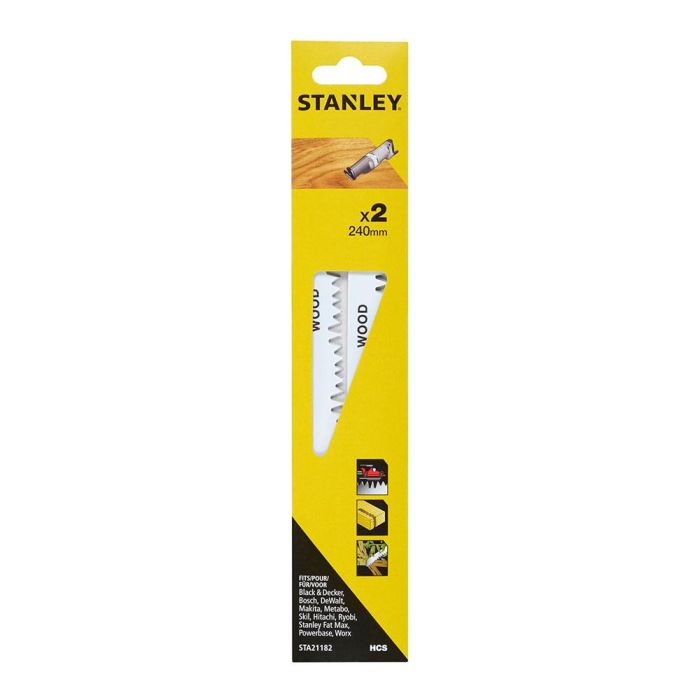 Pack 2 hojas de sierra de sable 24cm corte basto sta21182-xj stanley Pack 2 hojas de sierra de sable 24cm corte basto sta21182-xj stanley