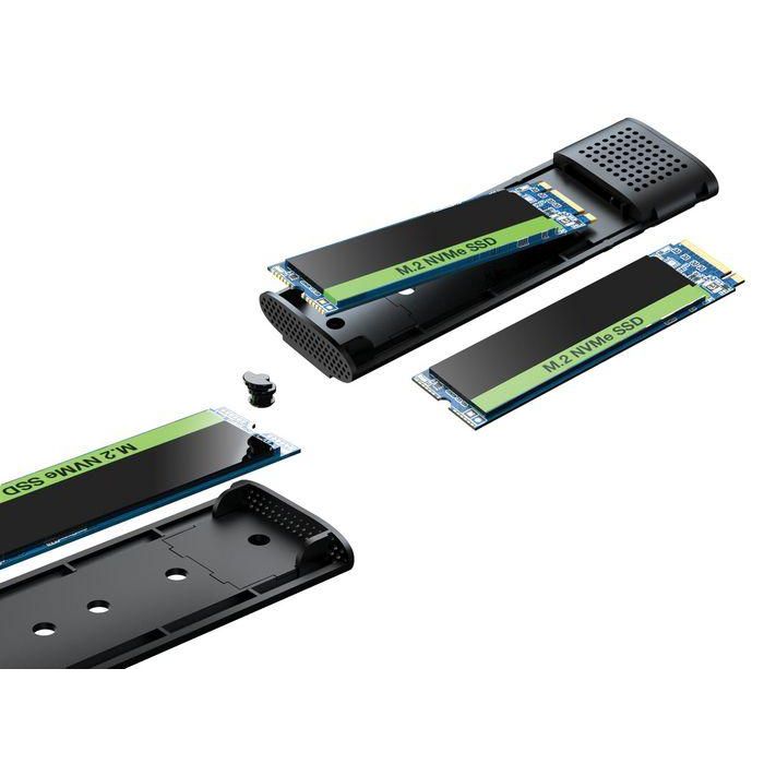 Sandberg Caja Externa USB 3.2 Gen 2 (10Gbps) para SSD M.2 y NVMe, Compatible USB-C y USB-A, Aluminio Sin Herramientas 2