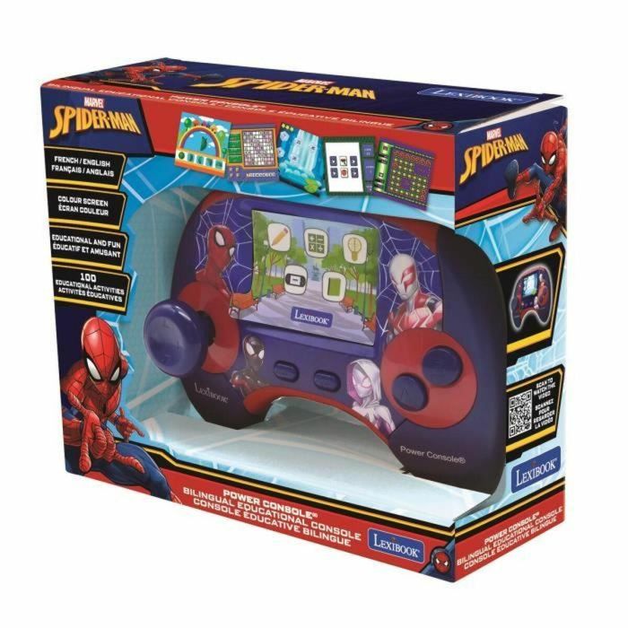 Lexibook Consola Educativa Bilingüe Francés/Inglés Spiderman JCG100DPi1 Azul/Rojo Pantalla LCD 2,8 Pulgadas