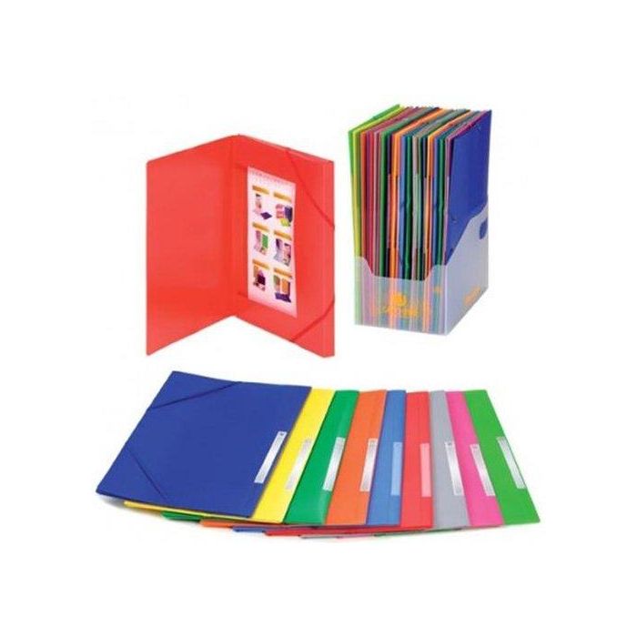 Carpeta De Gomas Y Solapas Carchivo Pp Opaco Fº Con Etiqueta Verde Oscuro 10 unidades