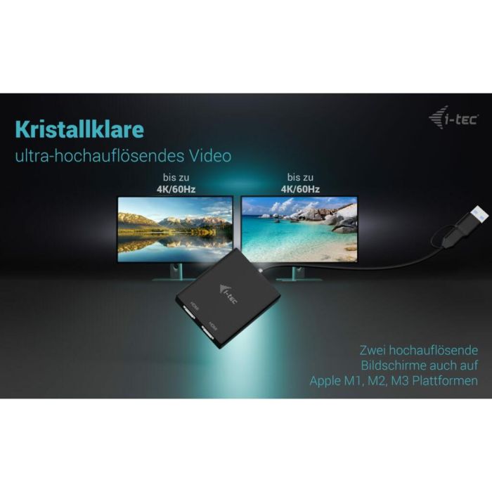 Cable USB i-Tec CADUAL4KHDMI Negro 5 Cable USB i-Tec CADUAL4KHDMI Negro 5