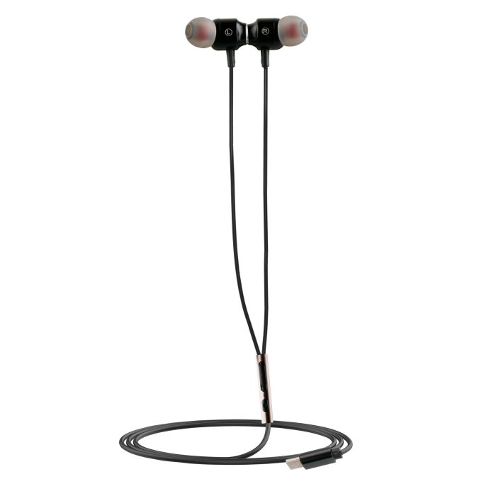 Muvit Auriculares M1C Magnéticos USB Tipo C con Control de Volumen y Micrófono Manos Libres Color Negro 1