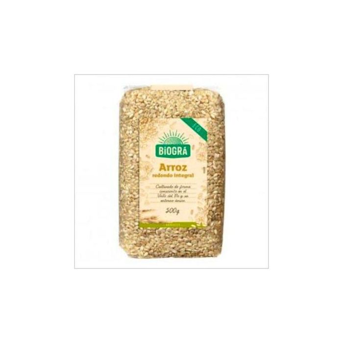 BIOGRA Arroz Redondo Integral 500g Sin Gluten Vegano Ecológico