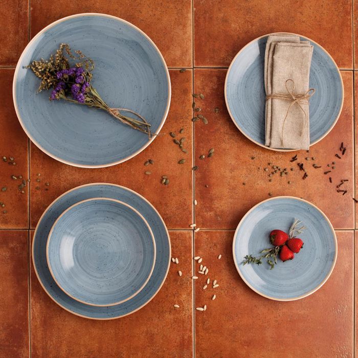 Ariane Plato Hondo Porcelana Terra 21 cm Azul, Juego de 6 Unidades, Reforzado, Apto Microondas, Lavavajillas, Horno hasta 170ºC, Apilable 2 Ariane Plato Hondo Porcelana Terra 21 cm Azul, Juego de 6 Unidades, Reforzado, Apto Microondas, Lavavajillas, Horno hasta 170ºC, Apilable 2
