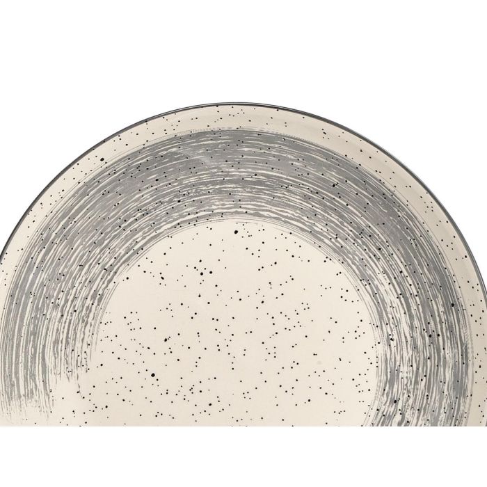 Vessia Vajilla 12 Piezas Patinada Gris y Blanco de Cerámica (Porcelana) (Set de 2)