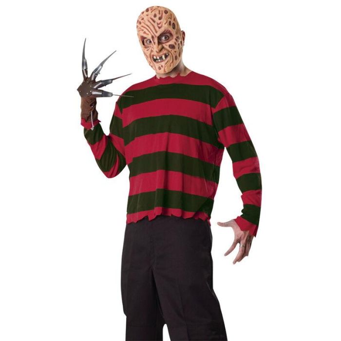 RUBIES Disfraz Freddy Krueger Pesadilla en Elm Street Adulto - Incluye Camiseta (Talla M-L), Máscara y Guante con Cuchillas