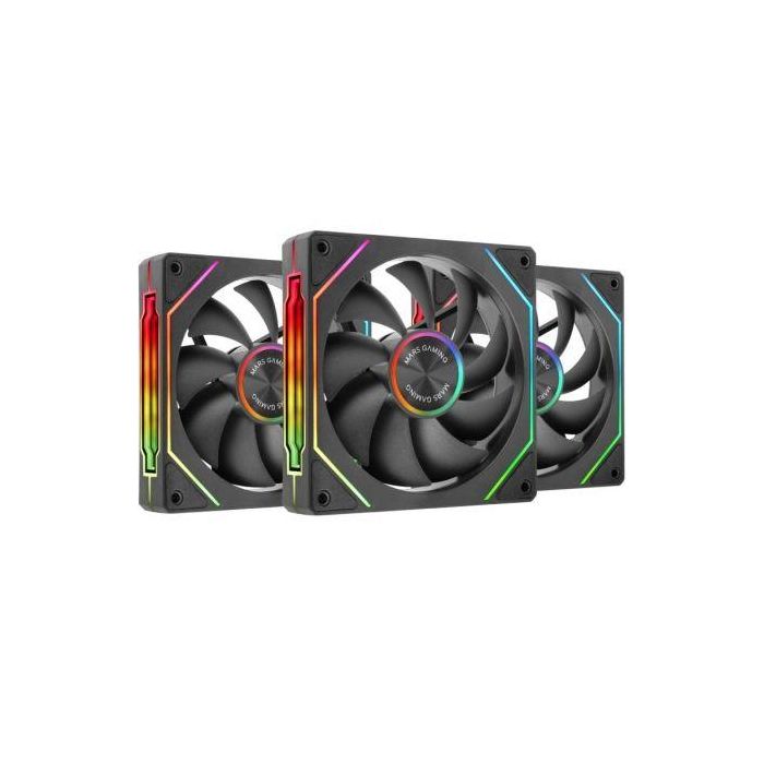 Mars Gaming MF-LINKFINITYKIT2 Pack 3 Ventiladores 12cm ARGB Infinity Mirror LINKFINITY Modular Magnético PWM